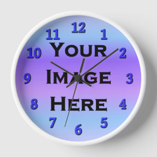 Your Image See-Through Blue Numbers 30 Pct Sheer Wall Clock