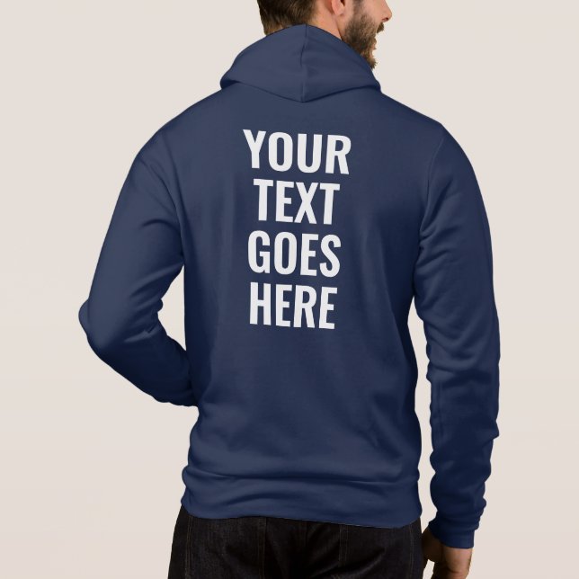 Your Image Text Mens Elegant Back Side Printed Hoodie (Back)