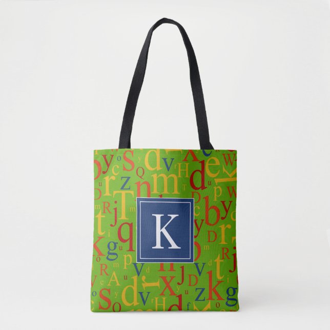 Your Initial | Colourful Alphabet Tote Bag (Front)