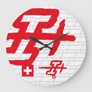 Your initial letter I, letter SUISSE v TRACE Large Clock