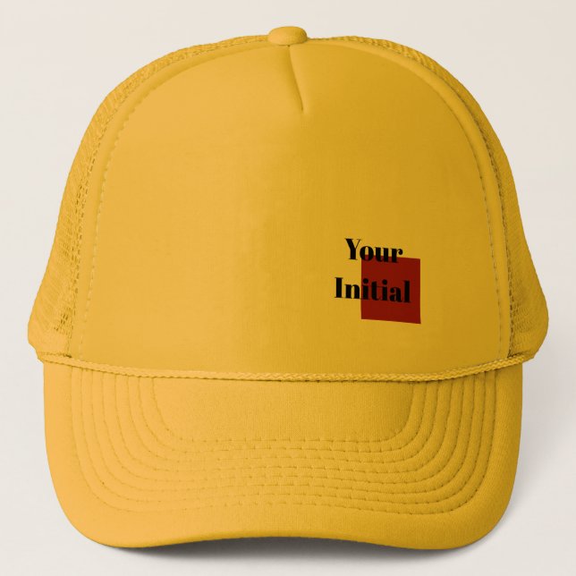 Your Initial Monogram Gold  Trucker Hat (Front)