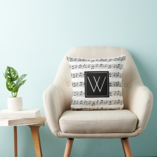 Your Initial   Musical Notes Cushion