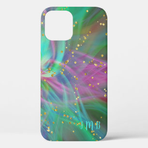 Your Initials Abstract Colours Glitter   Case-Mate iPhone 12 Case