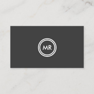 YOUR INITIALS LOGO on DK GRAY Business Card