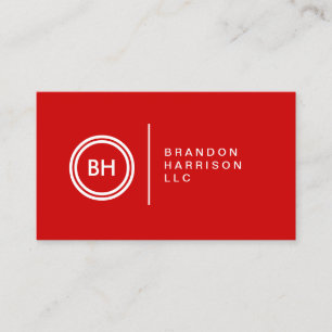 YOUR INITIALS LOGO on RED No. 2 Business Card