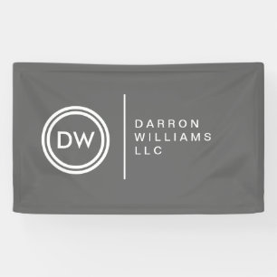 Your Initials Monogram Logo on Grey Banner