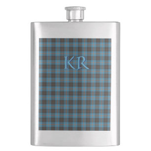 Your initials on Angus District Ancient tartan Hip Flask