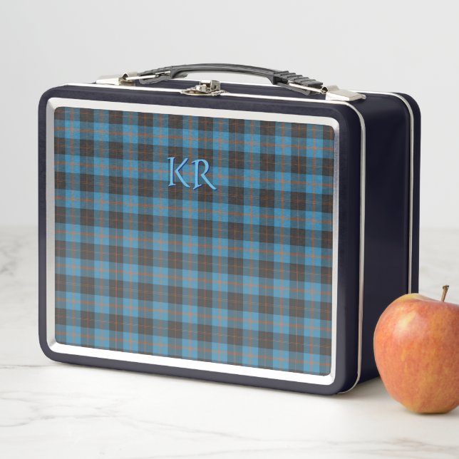 Your initials on Angus District Ancient tartan Metal Lunch Box (In Situ)
