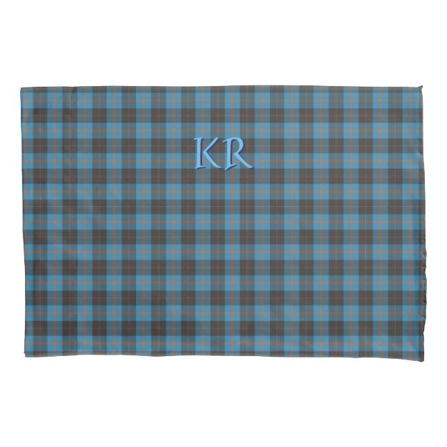 Your initials on Angus District Ancient tartan Pillowcase (Front)