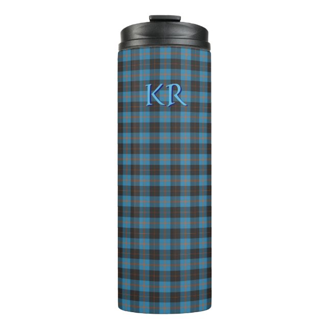 Your initials on Angus District Ancient tartan Thermal Tumbler (Front)