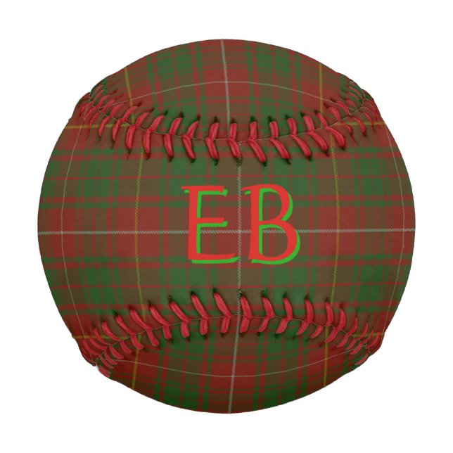 Your initials on Bruce Clan tartan Baseball (Front)