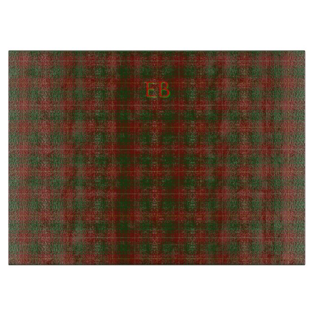 Your initials on Bruce Clan tartan Cutting Board (Front)