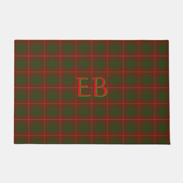 Your initials on Bruce Clan tartan Doormat (Front)