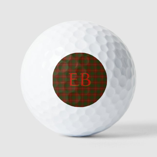 Your initials on Bruce Clan tartan Golf Balls (Front)