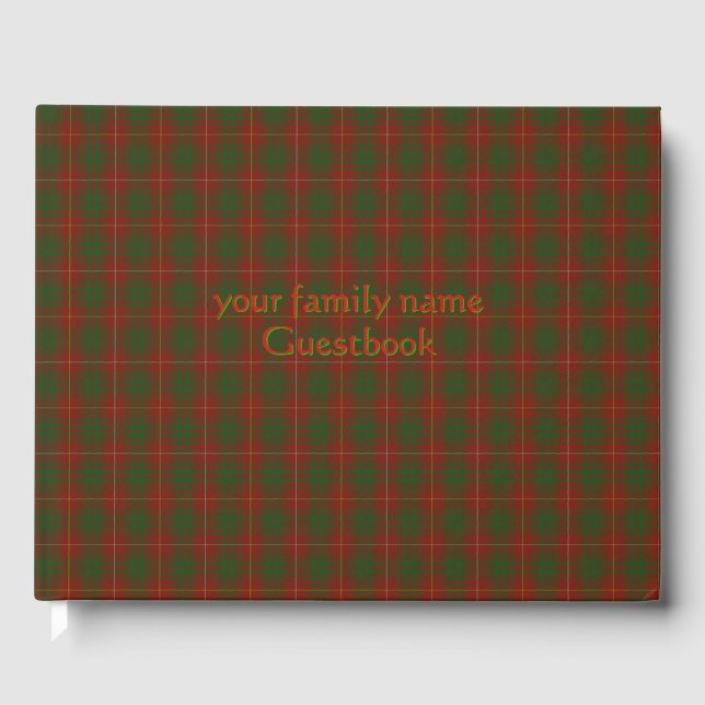 Your initials on Bruce Clan tartan Guest Book (Front)