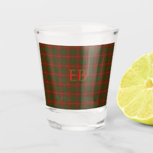 Your initials on Bruce Clan tartan Shot Glass