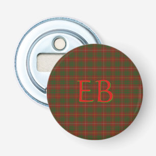 Your initials on official Bruce Clan tartan Bottle Opener