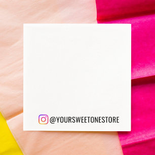 Your Instagram Name Social Media Icon Branded Napkin