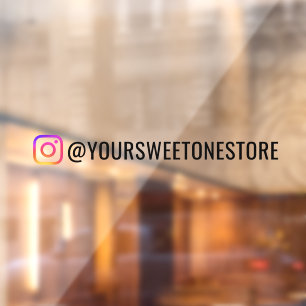 Your Instagram Name & Social Media Icon Promo Window Cling