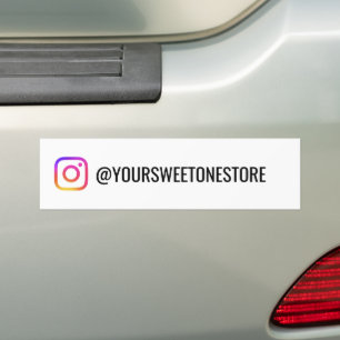 Your Instagram Name Social Media Logo Icon  Bumper Sticker