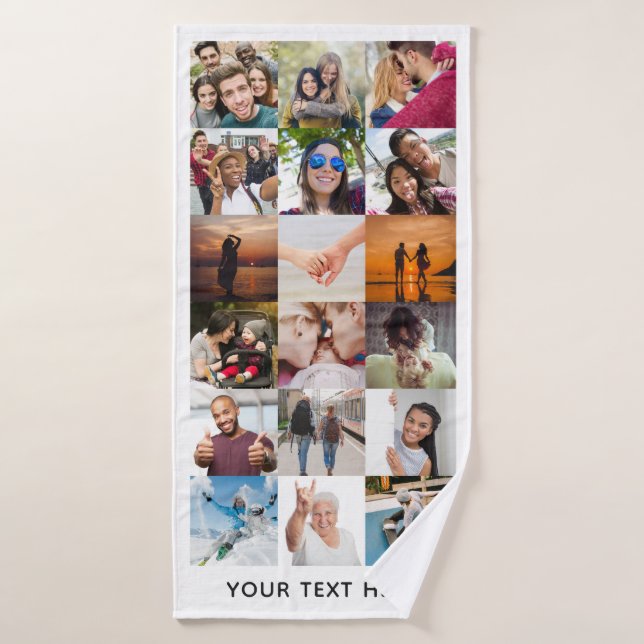 YOUR Instagram Photos Collage bath towel (Bath Towel)