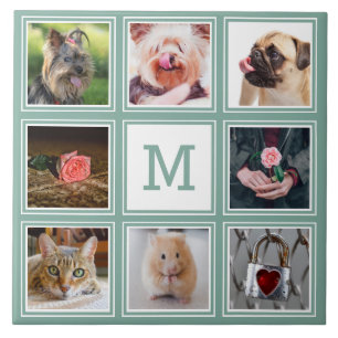 YOUR Instagram Photos & monogram custom tile