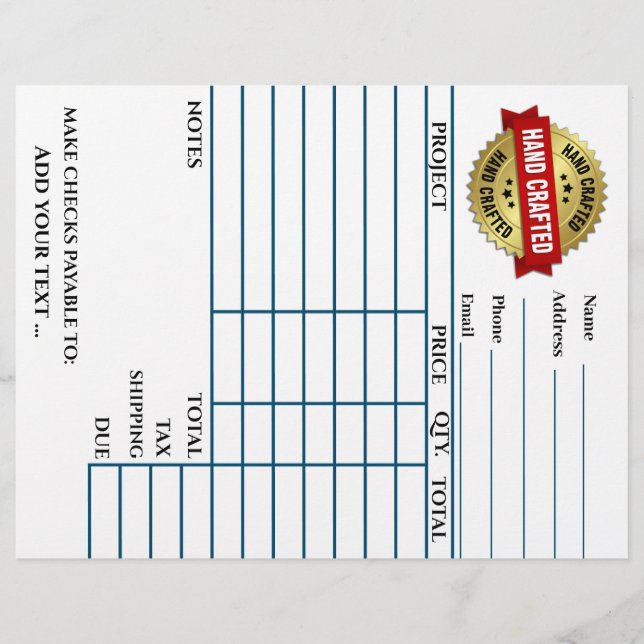 Your Invoice  Custom Letterhead (Front)