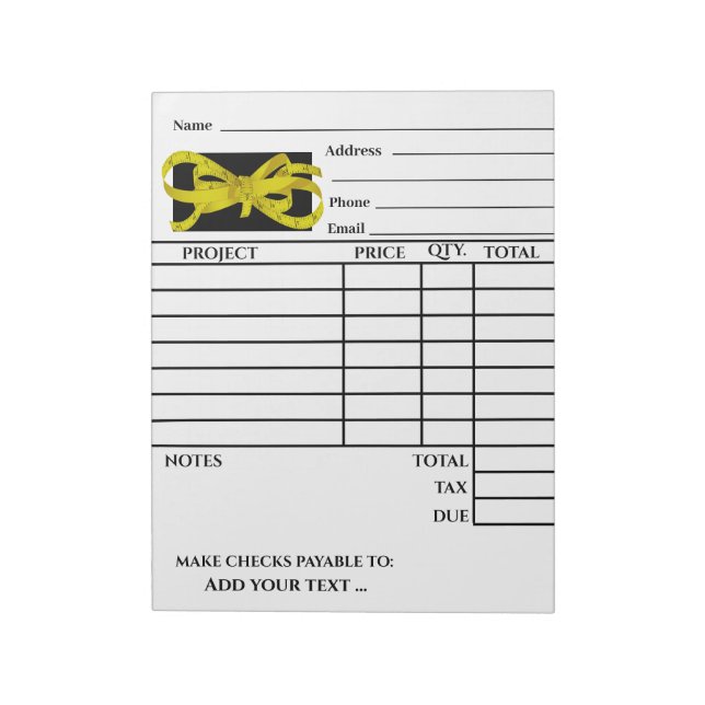 Your Invoice Notepad (Rotated)