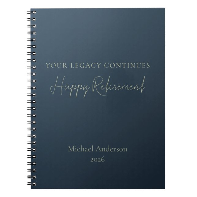 Your Legacy Continues Personalised Retirement Gift Notebook (Front)