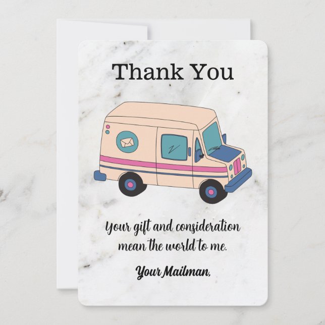 your Letter Carrier Mailman Postal Mail Carrier Thank You Card (Front)
