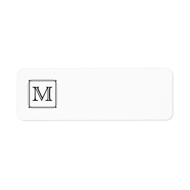 Your Letter. Custom Monogram. Black and White (Front)
