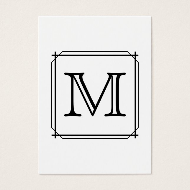 Your Letter. Custom Monogram. Black and White (Front)