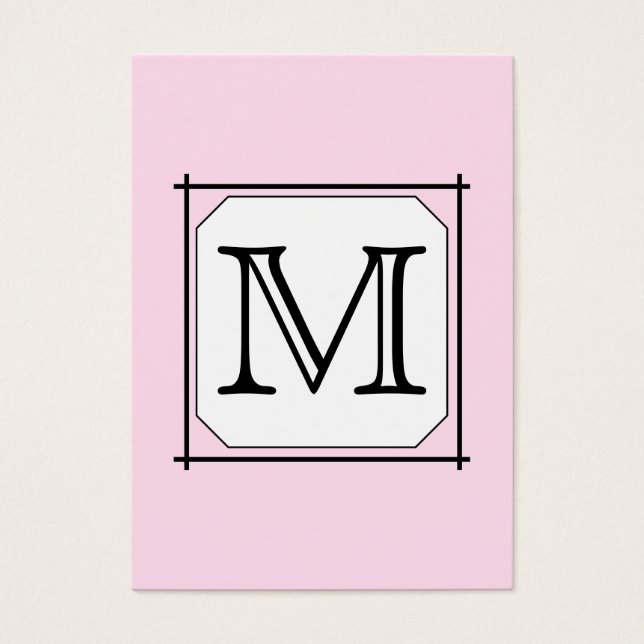 Your Letter. Custom Monogram. Pink Black White (Front)
