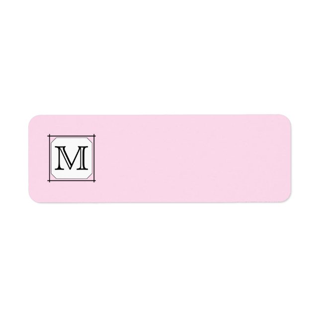 Your Letter. Custom Monogram. Pink Black White (Front)