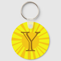 Your Letter. Custom Yellow Sun Ray Monogram.