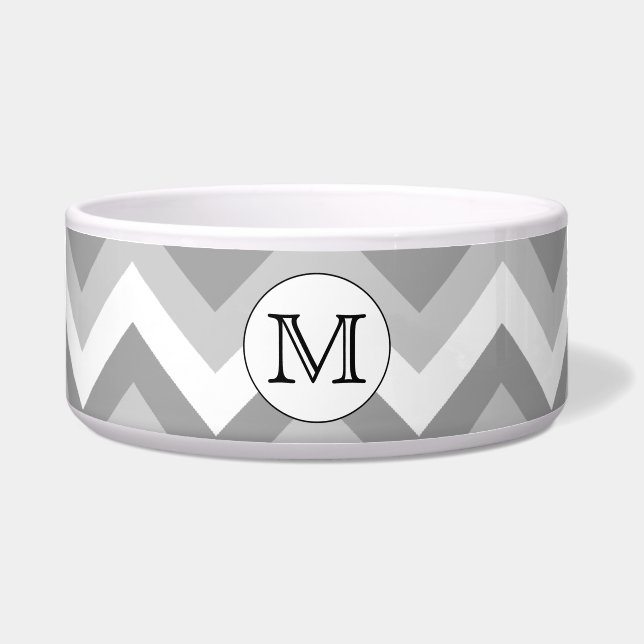 Your Letter. Grey Zigzag Pattern Monogram. (Front)