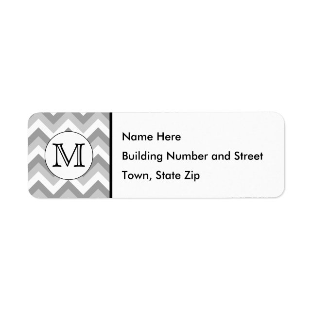 Your Letter. Grey Zigzag Pattern Monogram. (Front)