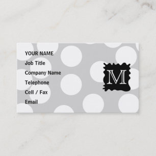 Your Letter, Monogram. Dots with Black Splat. Business Card