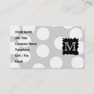 Your Letter, Monogram. Dots with Black Splat. Business Card