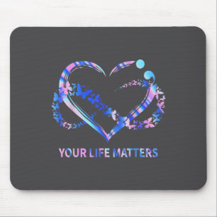 Your Life S Suicide Awareness Butterflies Heart Mouse Mat