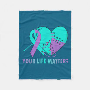 Your Life S Suicide Prevention Awareness Teal And  Fleece Blanket