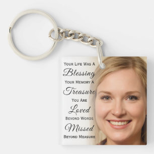Your Life was a Blessing Photo Memorial Key Ring