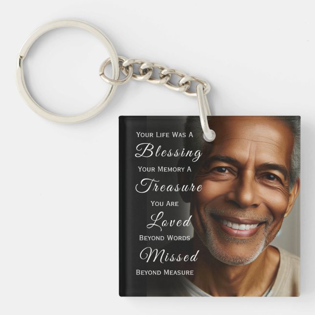 Your Life was a Blessing Photo Memorial Key Ring (Front)