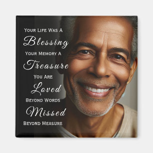 Your Life was a Blessing Photo Memorial Magnet