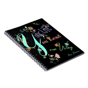Your Life Your Way Cute Pastel Flowers Typography Notebook
