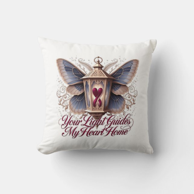 Your Light Guides My Heart Home Lantern  T-Shirt Cushion (Front)