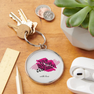 Your Lips, My Obsession– Romantic Pink Gift Key Ring
