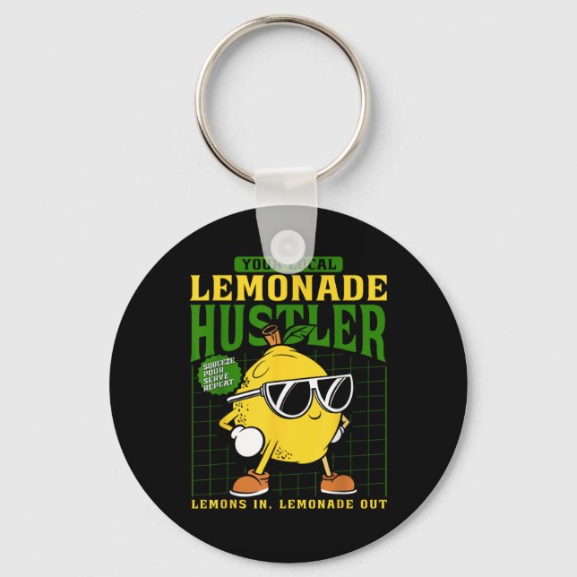 Your Local Lemonade Hustler Funny Lemon Stand Boss Key Ring (Front)
