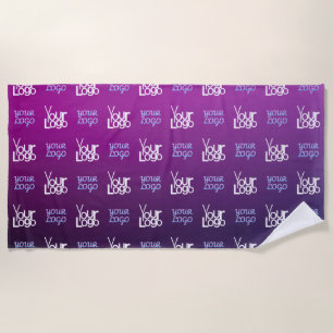 Your Logo   2 Uploaded Images or Business Logos  Beach Towel
