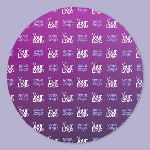 Your Logo   2 Uploaded Images or Business Logos  Classic Round Sticker